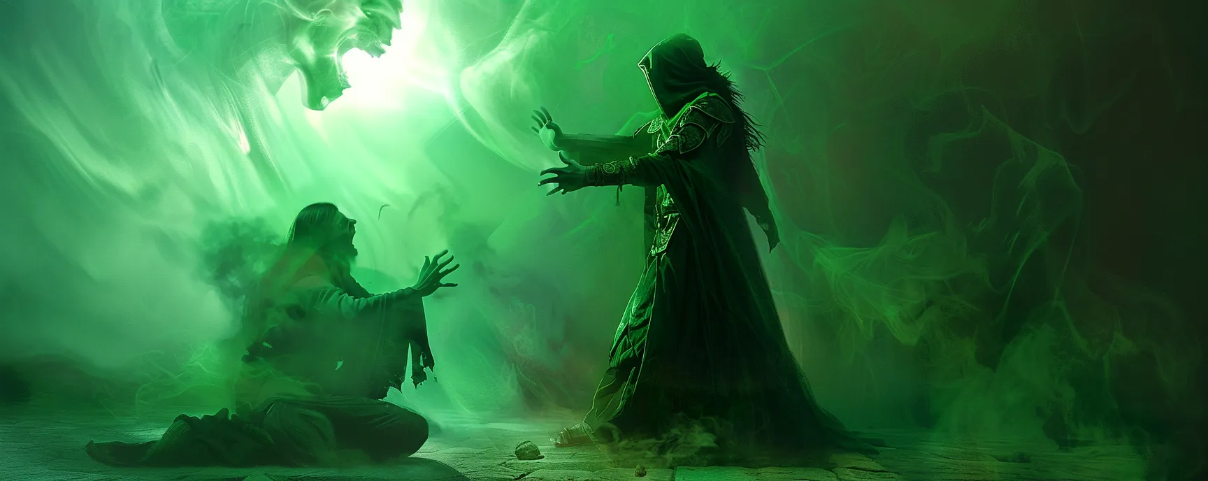 Atmospheric image depicting a practitioner of the Corruptie