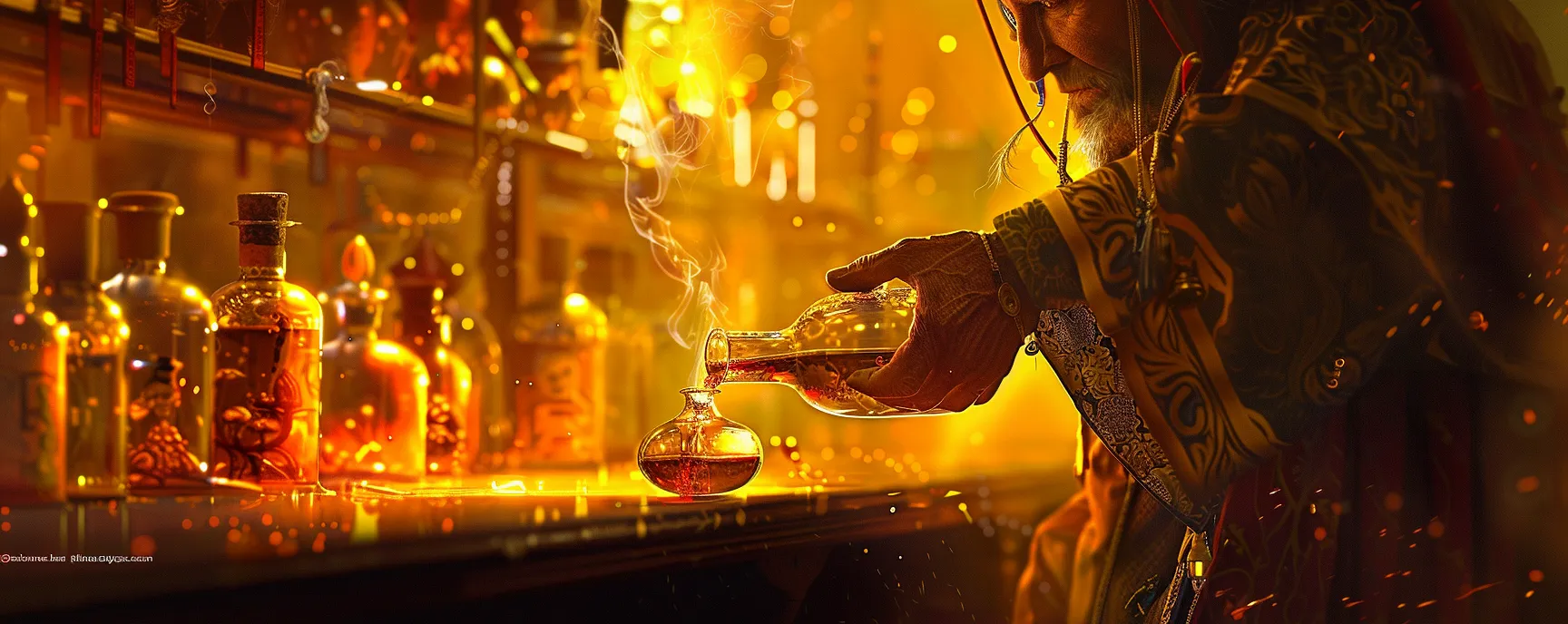 Atmospheric image depicting a practitioner of the Apotheker