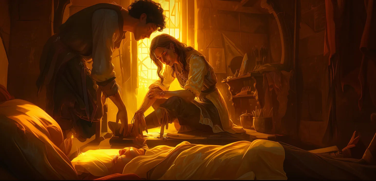 Atmospheric image depicting a practitioner of the Genezer